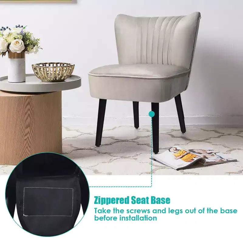 Costway Lot de 2 chaises d'appoint sans accoudoirs, chaise de loisirs rembourrée, fauteuil simple, turquoise/gris pierre/gris foncé