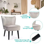 Costway Lot de 2 chaises d'appoint sans accoudoirs, chaise de loisirs rembourrée, fauteuil simple, turquoise/gris pierre/gris foncé
