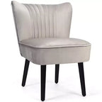 Costway Lot de 2 chaises d'appoint sans accoudoirs, chaise de loisirs rembourrée, fauteuil simple, turquoise/gris pierre/gris foncé