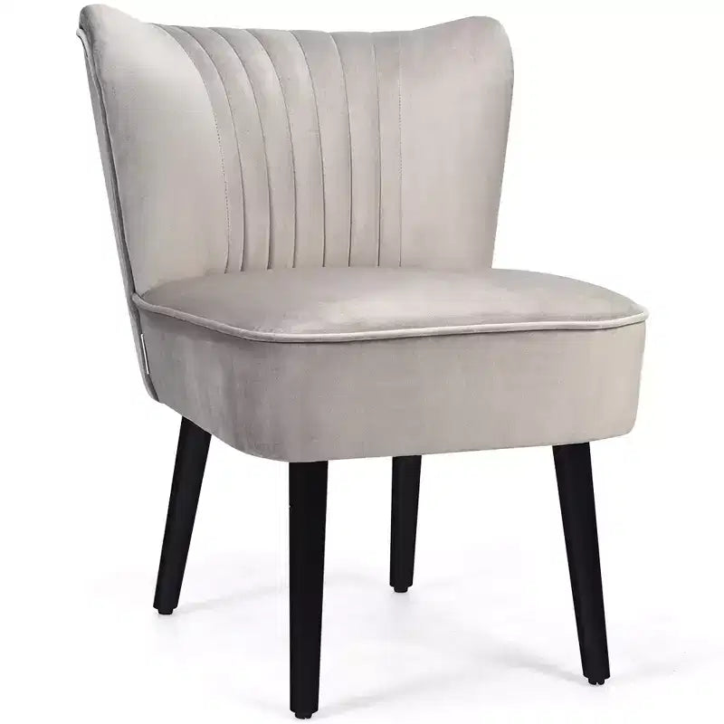 Costway Lot de 2 chaises d'appoint sans accoudoirs, chaise de loisirs rembourrée, fauteuil simple, turquoise/gris pierre/gris foncé
