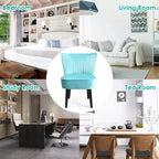 Costway Lot de 2 chaises d'appoint sans accoudoirs, chaise de loisirs rembourrée, fauteuil simple, turquoise/gris pierre/gris foncé