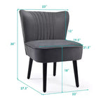 Costway Lot de 2 chaises d'appoint sans accoudoirs, chaise de loisirs rembourrée, fauteuil simple, turquoise/gris pierre/gris foncé