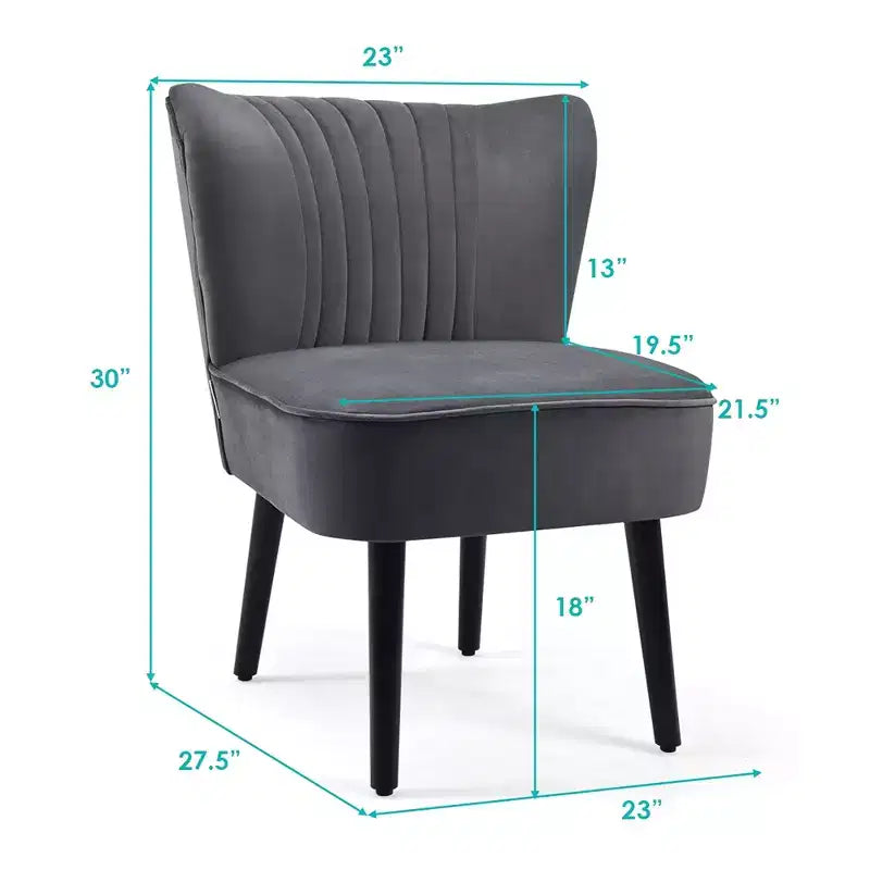 Costway Lot de 2 chaises d'appoint sans accoudoirs, chaise de loisirs rembourrée, fauteuil simple, turquoise/gris pierre/gris foncé