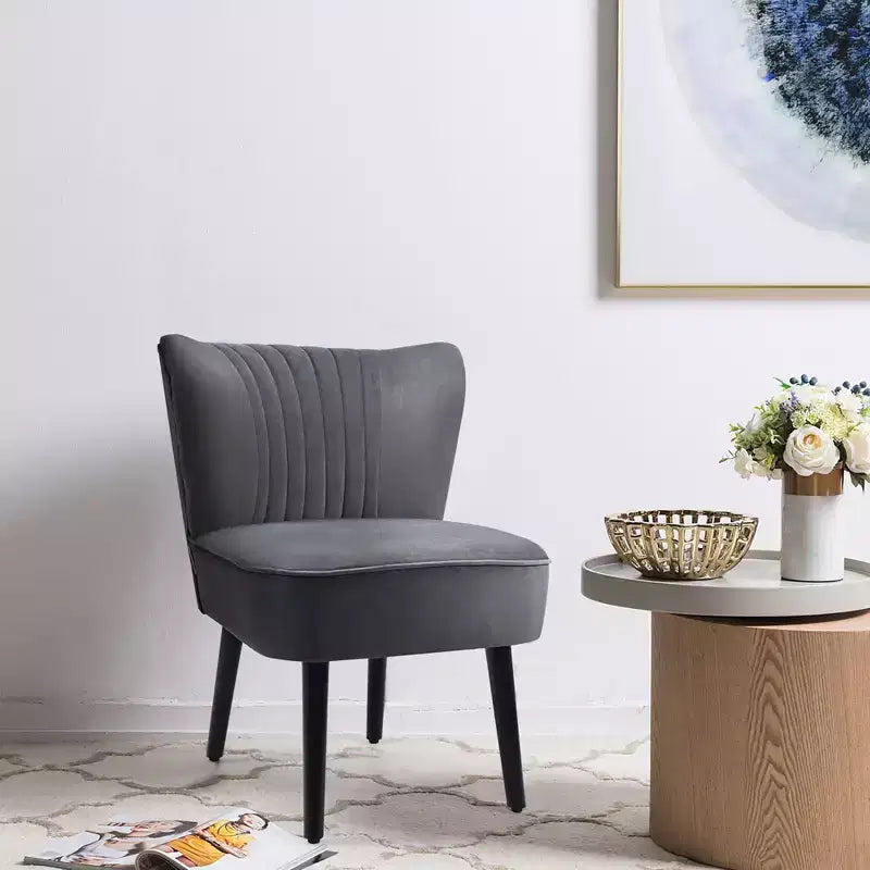 Costway Lot de 2 chaises d'appoint sans accoudoirs, chaise de loisirs rembourrée, fauteuil simple, turquoise/gris pierre/gris foncé