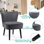 Costway Lot de 2 chaises d'appoint sans accoudoirs, chaise de loisirs rembourrée, fauteuil simple, turquoise/gris pierre/gris foncé