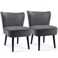 Costway Set of 2 Armless Accent Chair Upholstered Leisure Chair Single Sofa Turquoise\Stone Grey\ Dark Grey