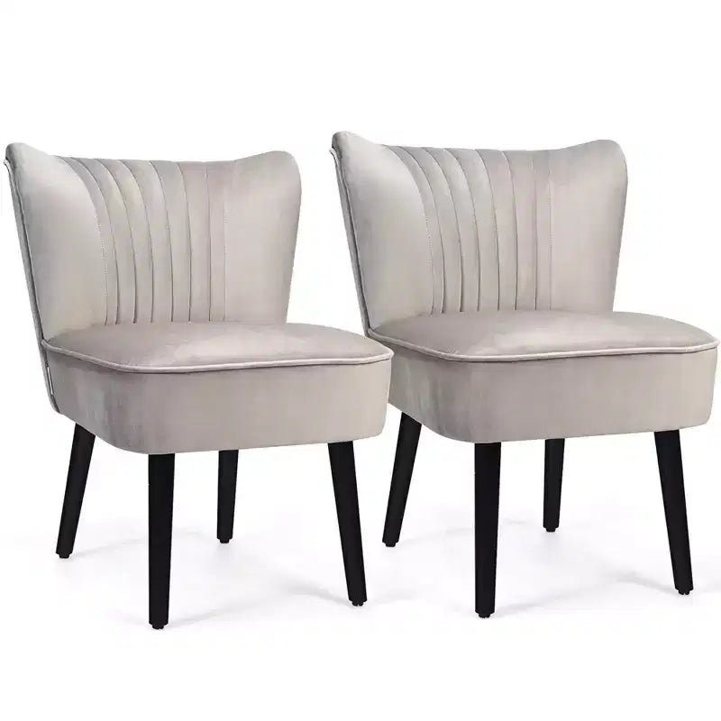 Costway Lot de 2 chaises d'appoint sans accoudoirs, chaise de loisirs rembourrée, fauteuil simple, turquoise/gris pierre/gris foncé