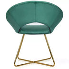 Costway Fauteuil d'appoint moderne en velours, chaise de coiffeuse rembourrée avec pied en métal doré Rose/Vert foncé/Gris