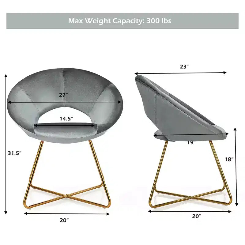 Costway Fauteuil d'appoint moderne en velours, chaise de coiffeuse rembourrée avec pied en métal doré Rose/Vert foncé/Gris