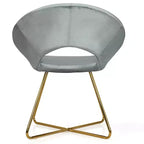 Costway Fauteuil d'appoint moderne en velours, chaise de coiffeuse rembourrée avec pied en métal doré Rose/Vert foncé/Gris