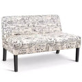 Costway Loveseat Sofa Fabric Settee Bench Bed Chair Wooden Leg Living Room