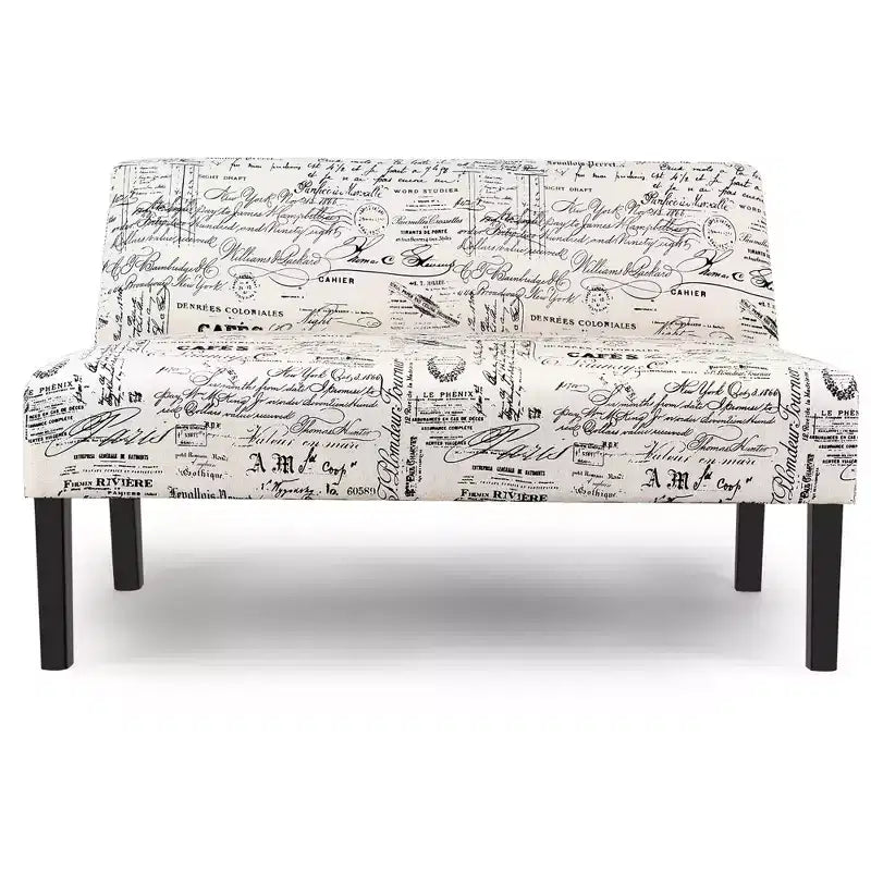 Causeuse Costway Canapé en tissu Banc Lit Chaise Pieds en bois Salon