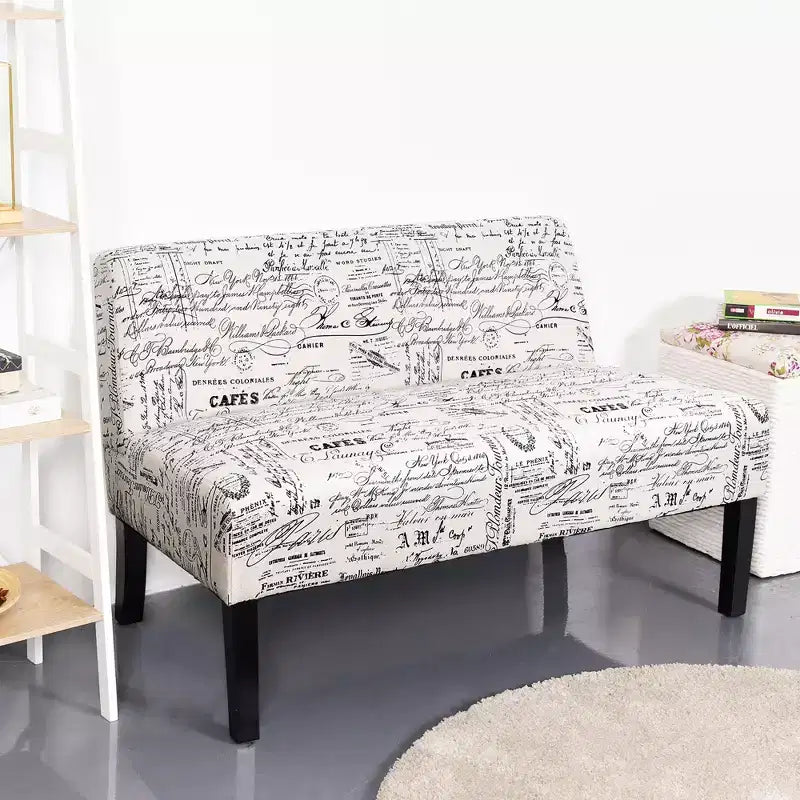 Causeuse Costway Canapé en tissu Banc Lit Chaise Pieds en bois Salon
