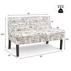 Causeuse Costway Canapé en tissu Banc Lit Chaise Pieds en bois Salon