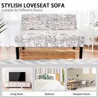 Causeuse Costway Canapé en tissu Banc Lit Chaise Pieds en bois Salon
