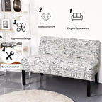 Causeuse Costway Canapé en tissu Banc Lit Chaise Pieds en bois Salon