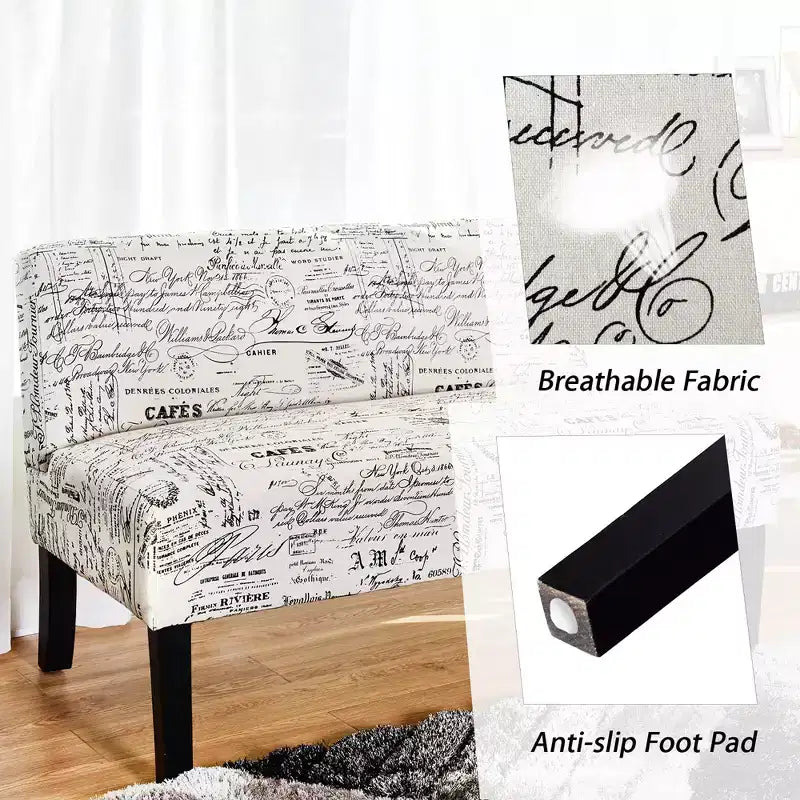 Causeuse Costway Canapé en tissu Banc Lit Chaise Pieds en bois Salon