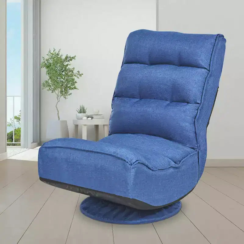 Costway Fauteuil de jeu en tissu, canapé paresseux pliant 5 positions, pivotant à 360 degrés, gris/noir/café