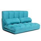 Costway Canapé-lit pliant 6 positions réglables avec 2 oreillers bleu/beige/gris/noir