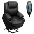 Costway Electric Recliner Chair Massage Sofa Leather w/ USB Charge Port Brown\Black