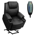 Costway Electric Recliner Chair Massage Sofa Leather w/ USB Charge Port Brown\Black