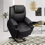 Fauteuil inclinable électrique Costway avec massage, en cuir, avec port de chargement USB, marron/noir