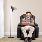 Fauteuil inclinable électrique Costway avec massage, en cuir, avec port de chargement USB, marron/noir