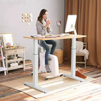 Cadre de bureau électrique Costway, hauteur réglable, moteur unique, avec contrôleur, blanc/noir