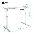 Cadre de bureau électrique Costway, hauteur réglable, moteur unique, avec contrôleur, blanc/noir