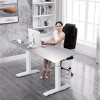 Cadre de bureau électrique Costway, hauteur réglable, moteur unique, avec contrôleur, blanc/noir