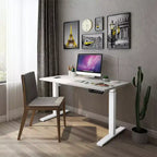 Cadre de bureau électrique Costway, hauteur réglable, moteur unique, avec contrôleur, blanc/noir