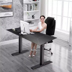 Cadre de bureau électrique Costway, hauteur réglable, moteur unique, avec contrôleur, blanc/noir