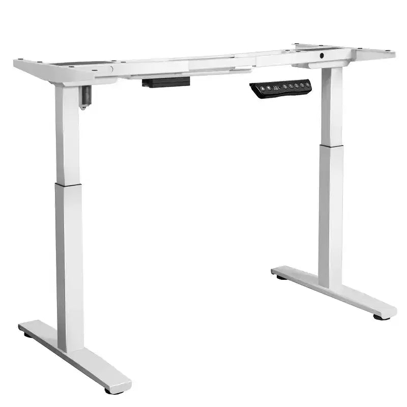 Cadre de bureau électrique Costway, hauteur réglable, moteur unique, avec contrôleur, blanc/noir