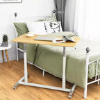 Costway Bureau d'ordinateur réglable en hauteur, table roulante pour ordinateur portable, assis-debout, naturel/marron/noir