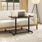 Costway Bureau d'ordinateur réglable en hauteur, table roulante pour ordinateur portable, assis-debout, naturel/marron/noir