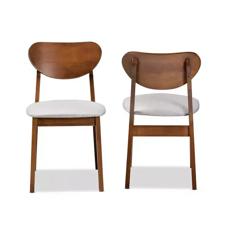 Lot de 2 chaises de salle à manger Damara en tissu d'ameublement et bois - Baxton Studio