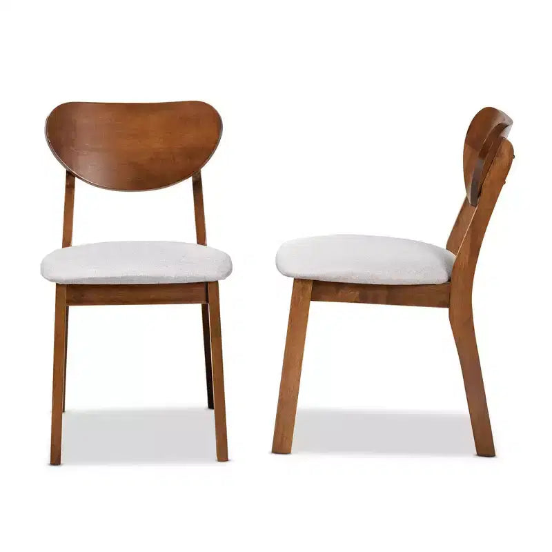 Lot de 2 chaises de salle à manger Damara en tissu d'ameublement et bois - Baxton Studio