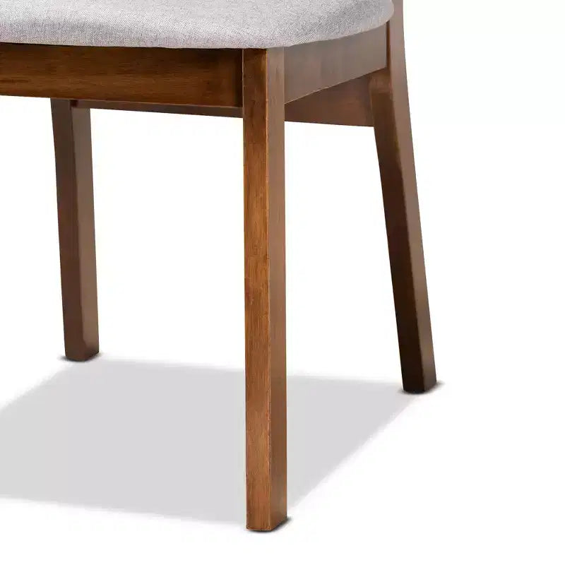 Lot de 2 chaises de salle à manger Damara en tissu d'ameublement et bois - Baxton Studio