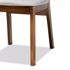 Lot de 2 chaises de salle à manger Damara en tissu d'ameublement et bois - Baxton Studio