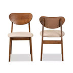 Lot de 2 chaises de salle à manger Damara en tissu d'ameublement et bois - Baxton Studio