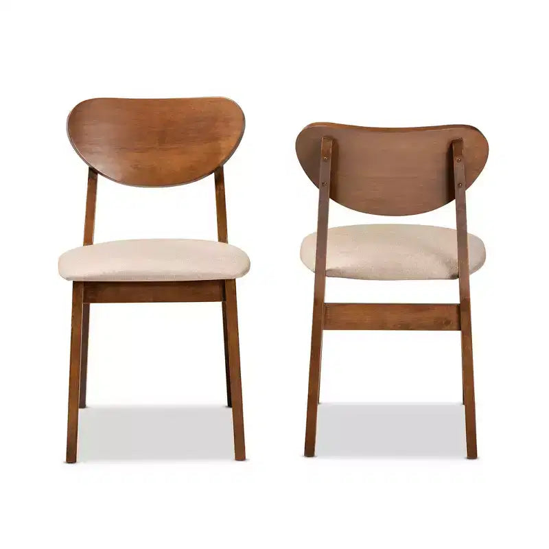 Lot de 2 chaises de salle à manger Damara en tissu d'ameublement et bois - Baxton Studio