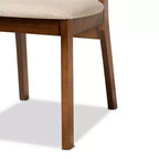 Lot de 2 chaises de salle à manger Damara en tissu d'ameublement et bois - Baxton Studio