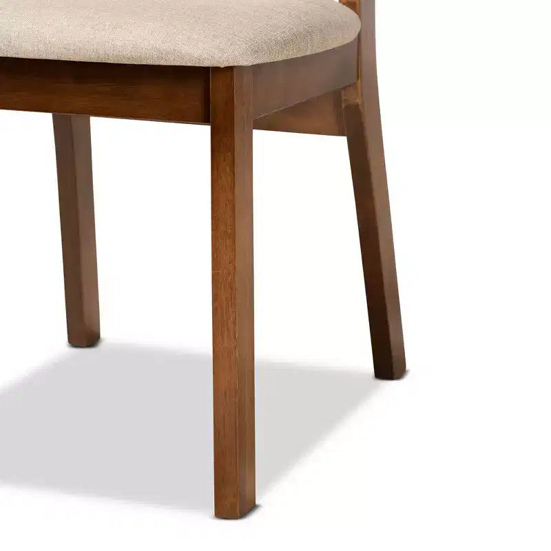 Lot de 2 chaises de salle à manger Damara en tissu d'ameublement et bois - Baxton Studio