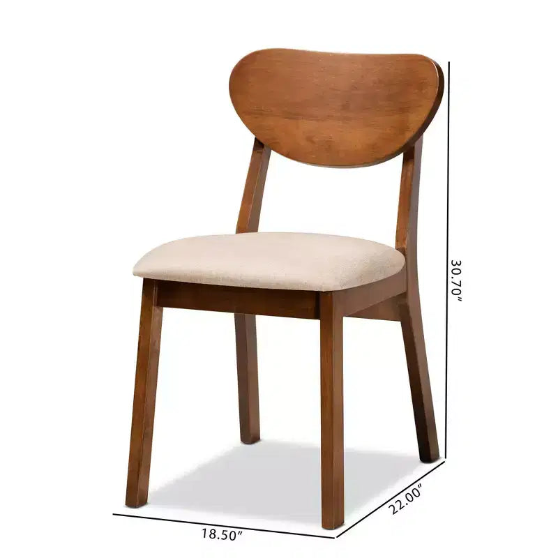 Lot de 2 chaises de salle à manger Damara en tissu d'ameublement et bois - Baxton Studio