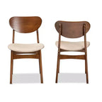 Lot de 2 chaises de salle à manger Katya en tissu et bois - Baxton Studio
