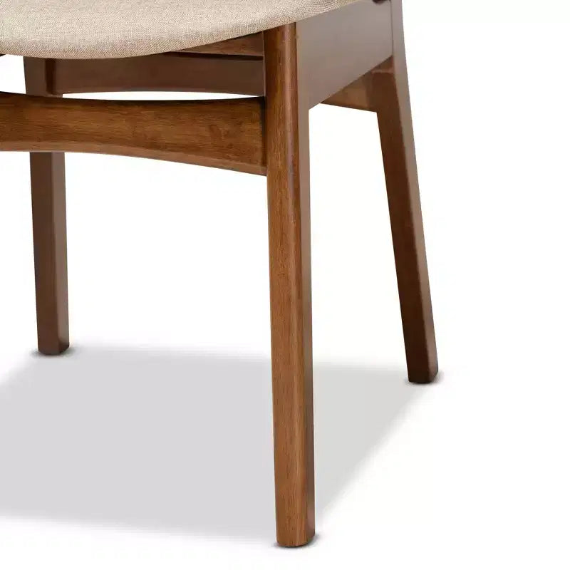 Lot de 2 chaises de salle à manger Katya en tissu et bois - Baxton Studio