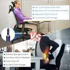 Costway Chaise de Bureau Ergonomique Inclinable Dossier Haut en Maille avec Cintre Gris/Noir