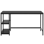 Bureau informatique Costway 55'' Table d'étude Poste de travail Maison avec étagère réglable Noir/Café/Marron