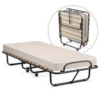 Costway Folding Rollaway Bed Extra Guest W/ Memory Foam Mattress