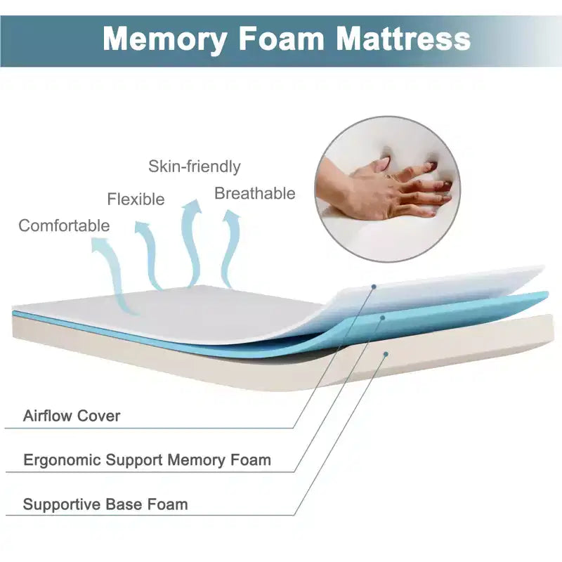 Lit d'appoint pliant Costway avec matelas en mousse à mémoire de forme pour invité supplémentaire